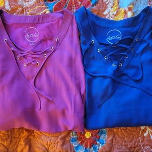 2 Cold Shoulder Ink Tops Size 2x